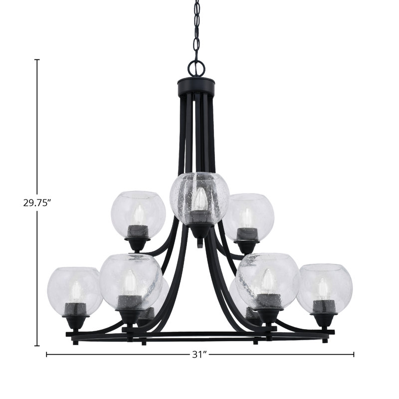 Lustre 9 lumières Paramount, Puceux transparent
