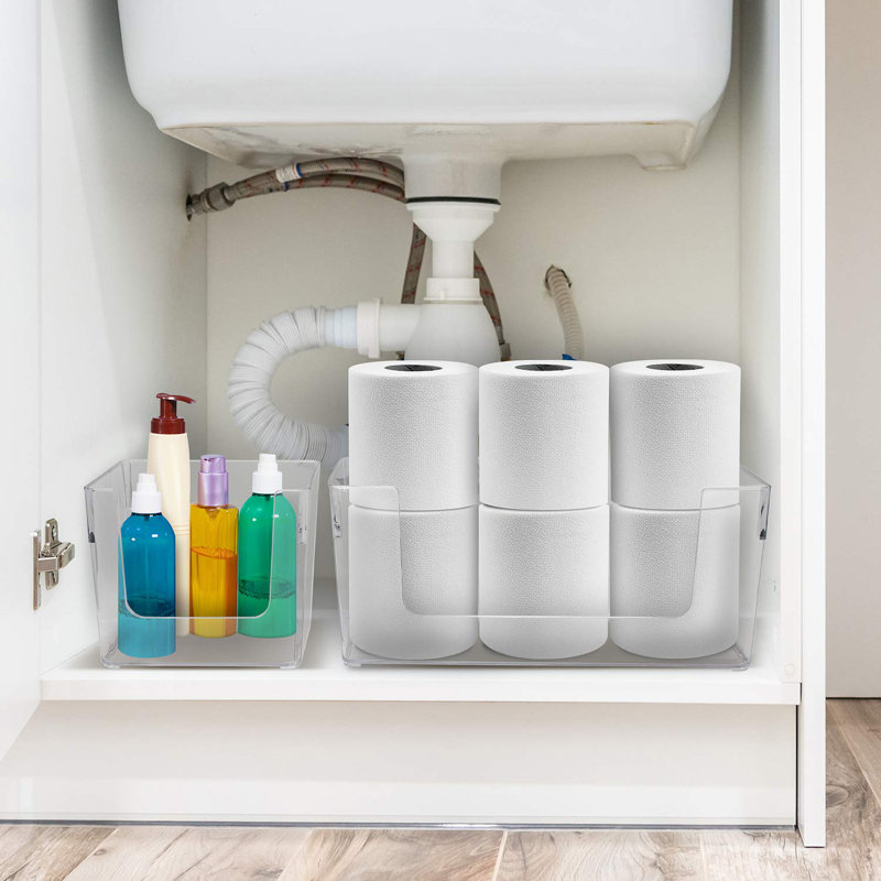 2 bacs de rangement ouverts en plastique