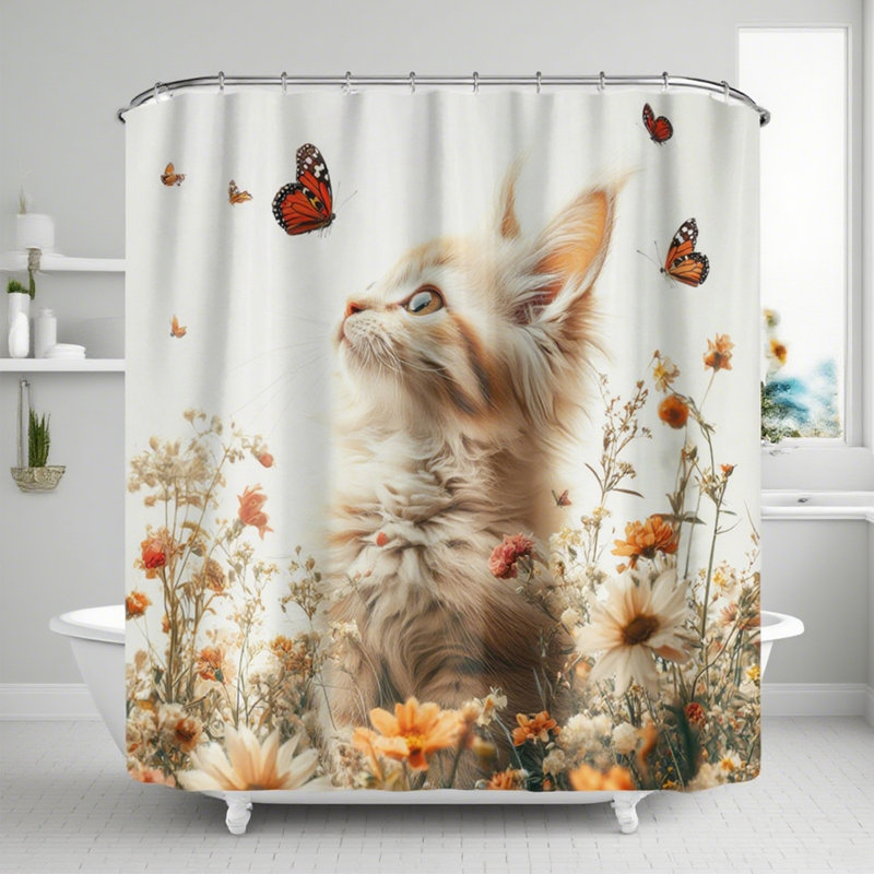 Mignon rideau de douche avec crochets