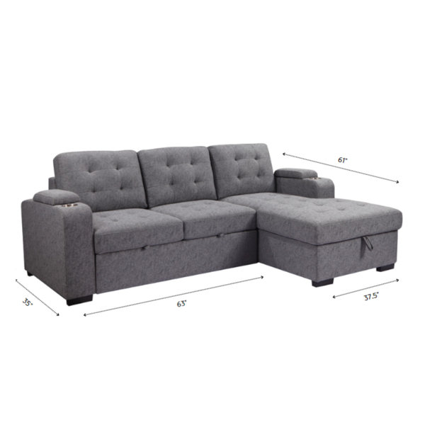 Latitude Run® Living Room Tifted Sectional Sofa Lounger With Storage ...