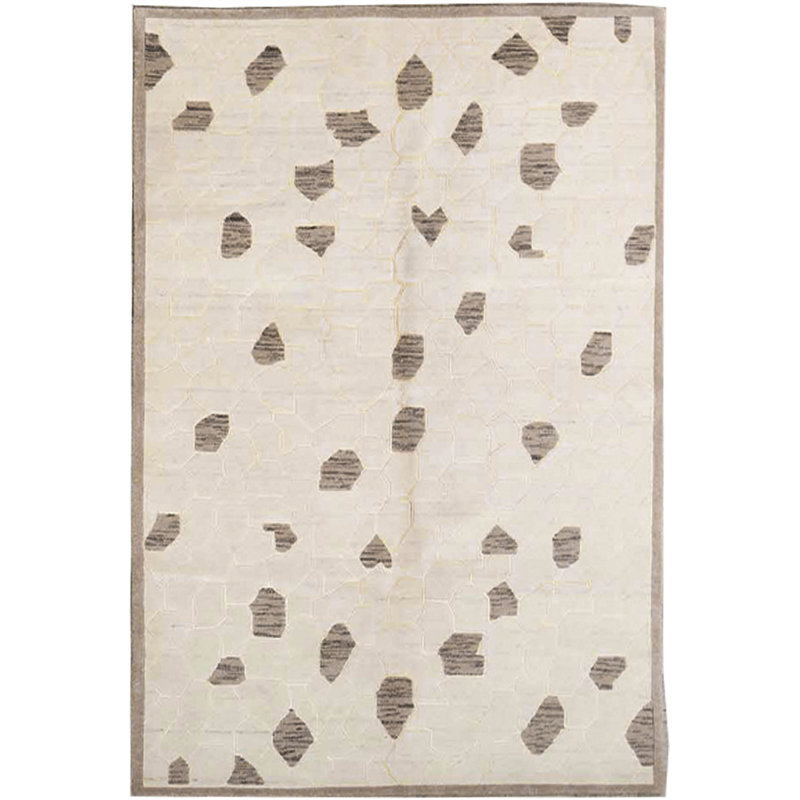 Tapis beige et ivoire de haute qualité noué à la main