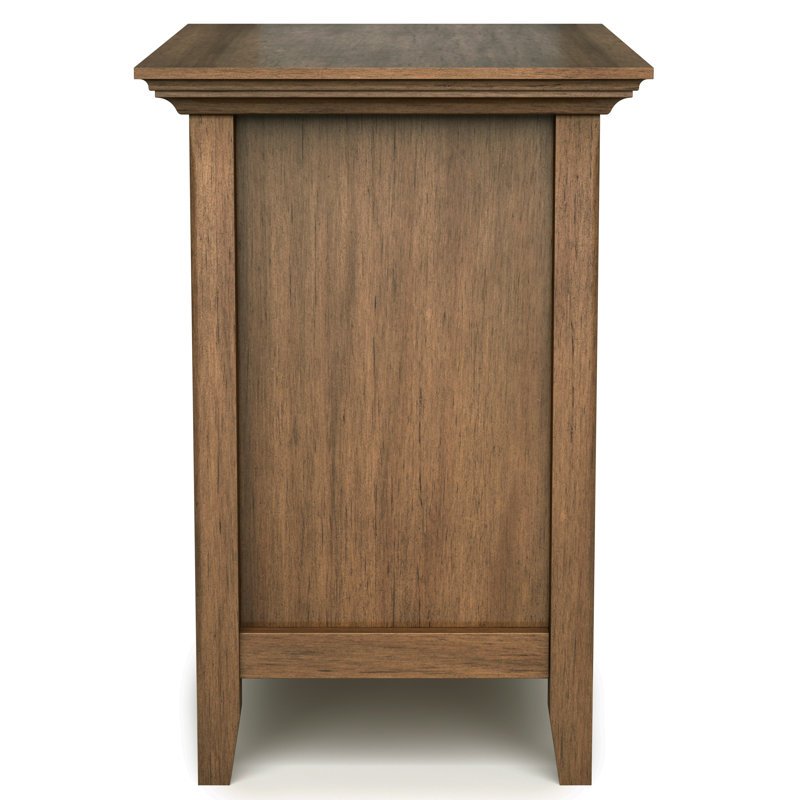 Amherst Rustic Natural Aged Brown Solid Wood Bedside Nightstand with 2 Drawers