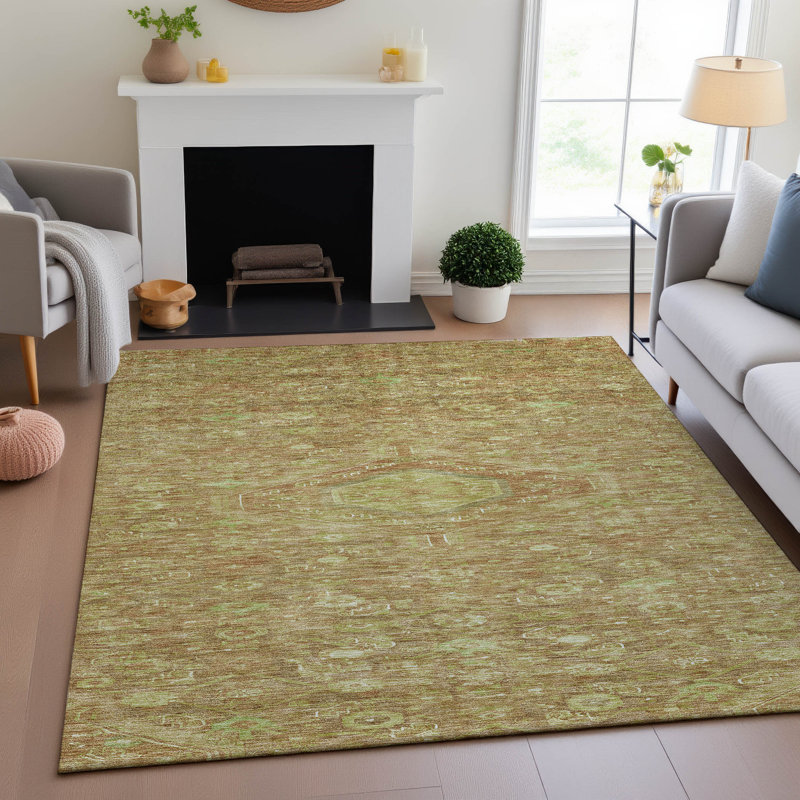 Premium Machine Washable Barry AMF1225 Medallion Rug, Rectangle 10' x 14'