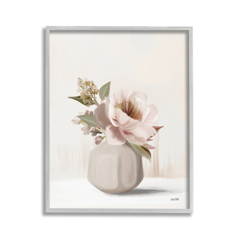 Chic bouquet dans un vase, estampe numérique encadrée par House Fenway, Estampe numérique Farmhouse, H 20 po x l 16 po