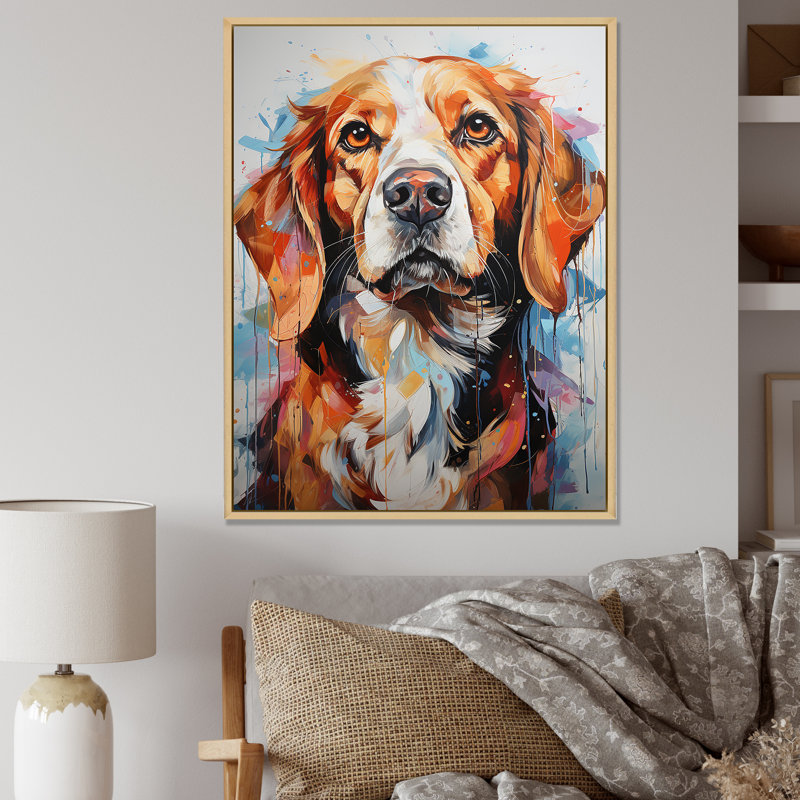 Beagle Bliss I sur impression sur toile, H 20 po x l 12 po x P 1 po, Cadre naturel flottant