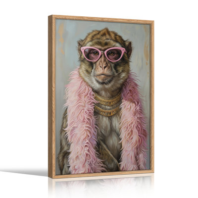 Monkey Fashion Canvas Wall Art Oil Painting Print Set Of 1