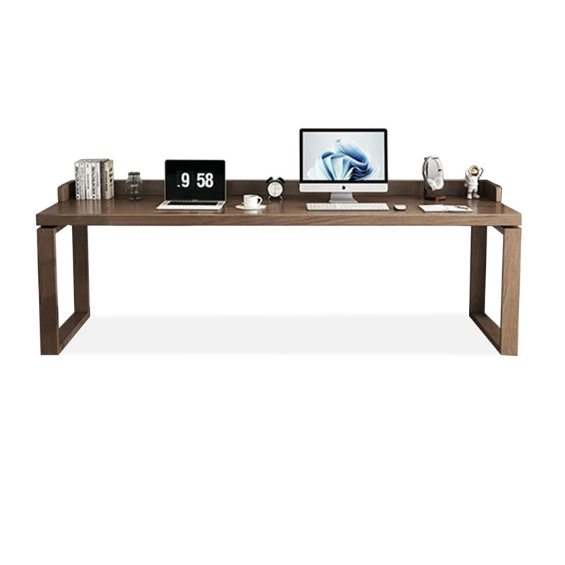 Bureau rectangulaire en bois massif noyer clair, H 31,5 po x l 94,49 po x P 27,56 po