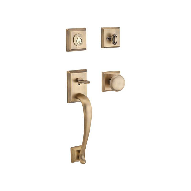 Napa Handleset with Single Cylinder Deadbolt and Door Knob and Rosette, Satin Nickel, Yes, Keyed Different