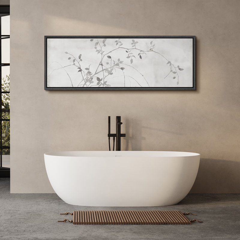 «Elegant Botanical Shadow Silhouettes», reproduction sur toile, H 20 po x l 60 po, Noir, noir, noir, noir