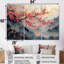 Rose, bleu, cerisier en fleurs, branche en Chine - ensemble d'art mural fleur de cerisier-107201406-107201401