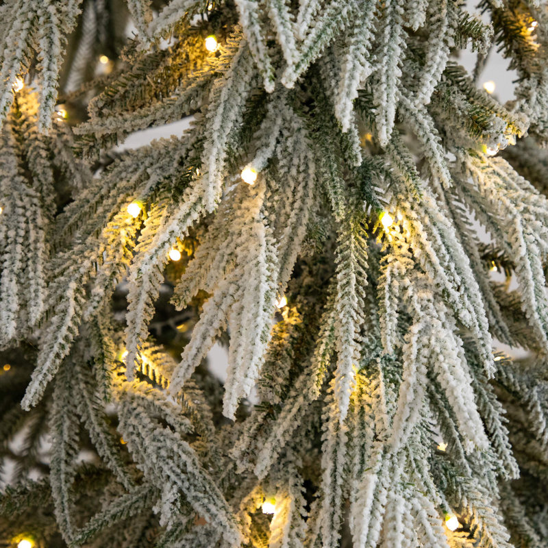 Flocked 7' Pre-Lit Pine Christmas Tree