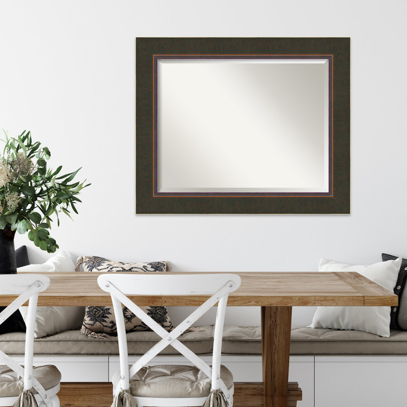 Bourgault Wood Flat Wall Mirror, 28.5" x 34.5"