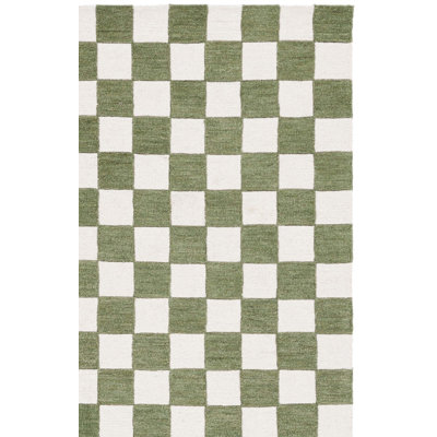 Tapis géométrique en laine / coton touffeté à la main Tatti