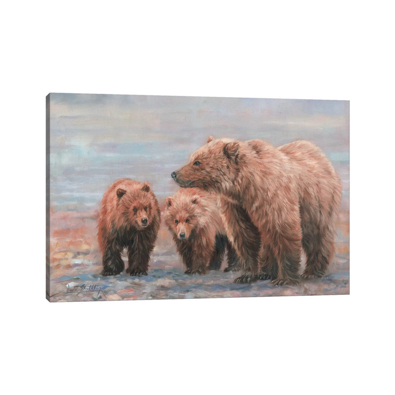 Three Bears by David Stribbling - Wrapped Canvas Gallery-Wrapped Canvas Giclée, 20.32 cm H x 30.48 cm W