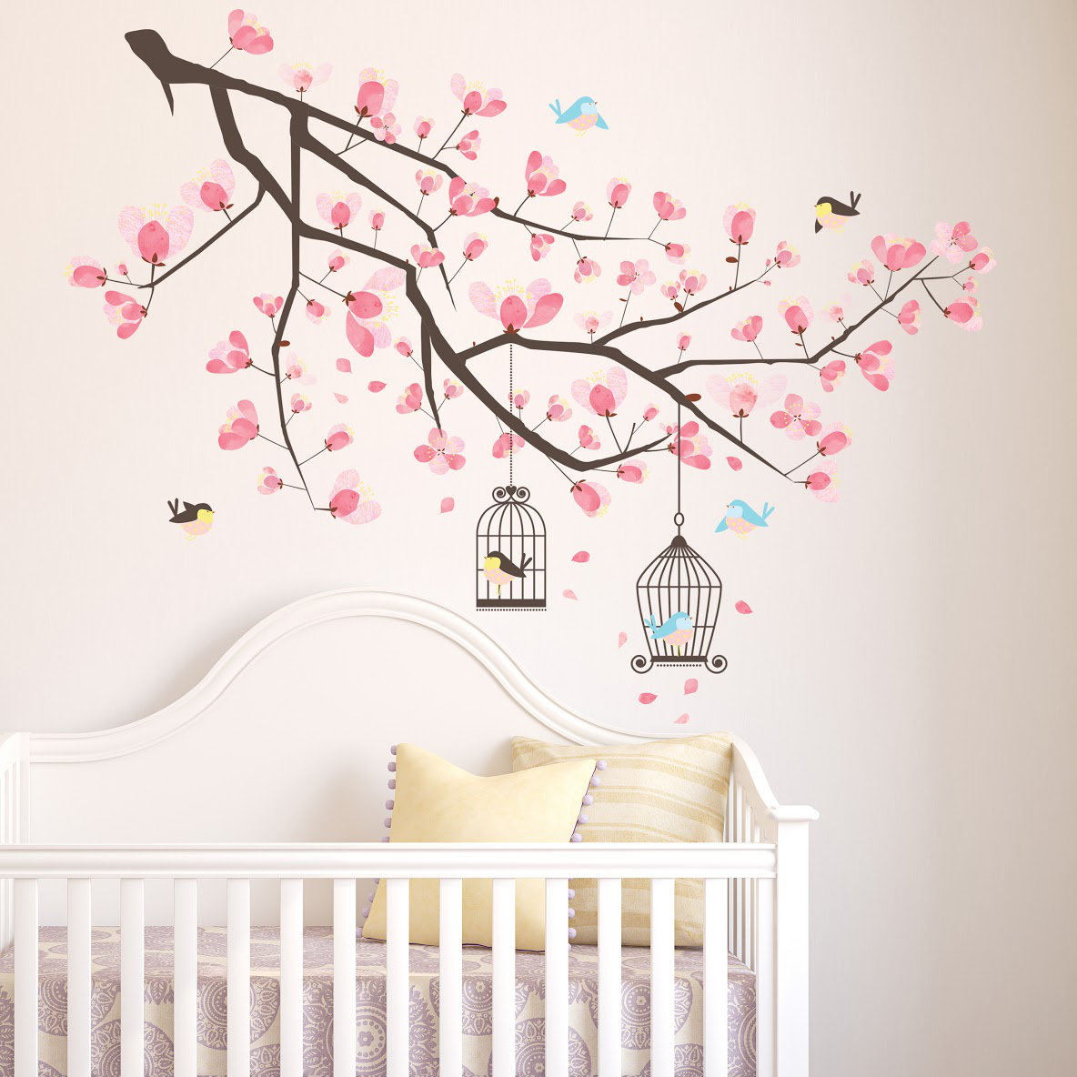 Cherry blossom nursery bedding best sale