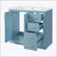 Meuble-lavabo de salle de bain avec lavabo en céramique, structure en bois massif, rangement spacieux, portes et tiroirs à fermeture en douceur, ensemble autoportant