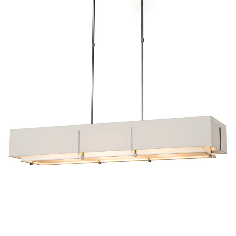 Exos 4 - Light Unique/Statement Linear Pendant, Flax Shade, Sterling