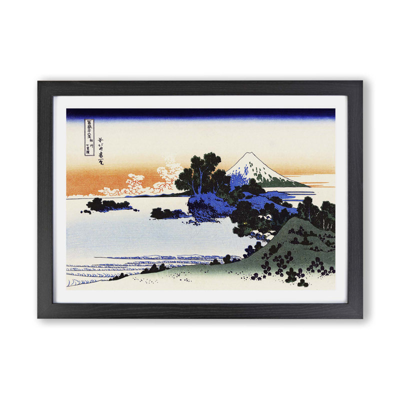 Shichiri Beach by Katsushika Hokusai - Single Picture Frame Painting, Black, 45cm H x 63cm W x 2cm D