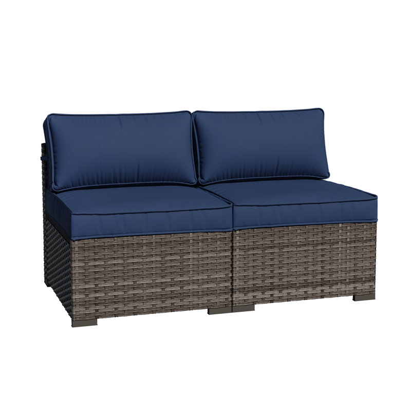  Riven 2-person Outdoor Seating Group With Cushions, Blue
