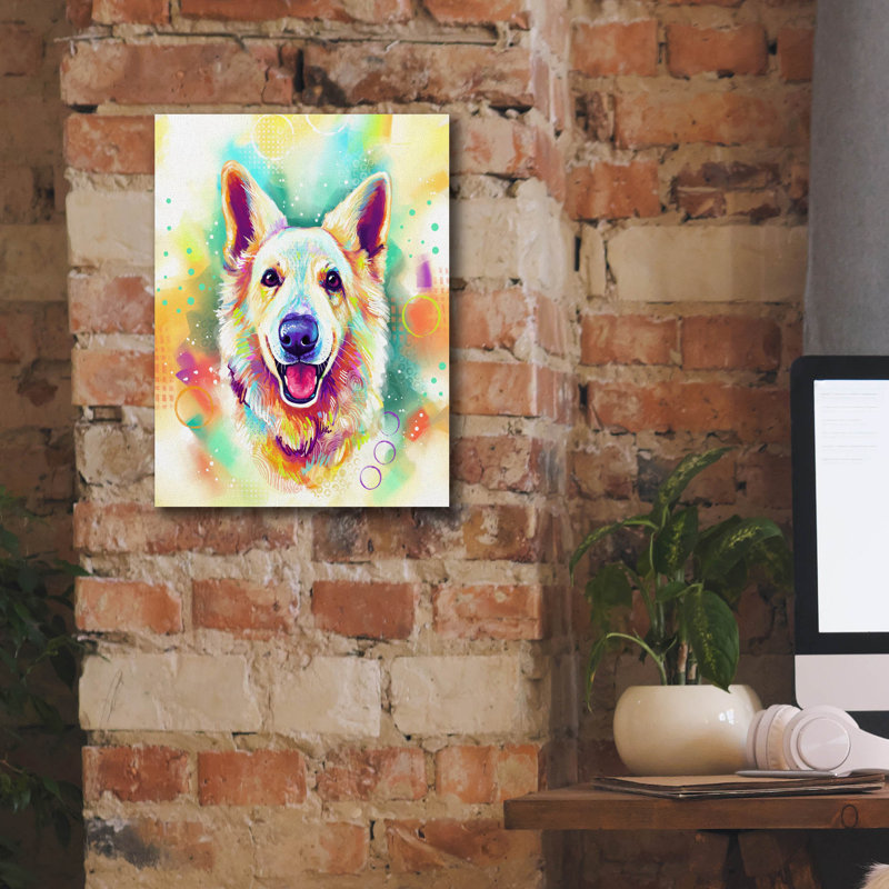 «Pop Art Swiss Shepherd» par Furbaby Affiliates, art mural sur toile, H 16 po x l 12 po x P 0,75 po
