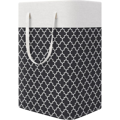 75l Clover Black Collapsible Laundry Hamper With Handles 