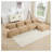 Camel Corduroy 4-Seat Modular L-Shaped Sectional Chaise Sofa, No Assembly Required-334133320-334133325