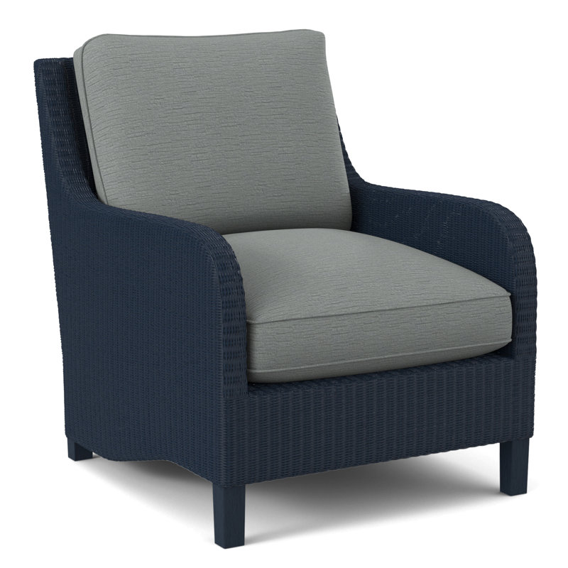 Gibraltar Armchair, Navy, Light Blue Performance Fabric; 0851-55