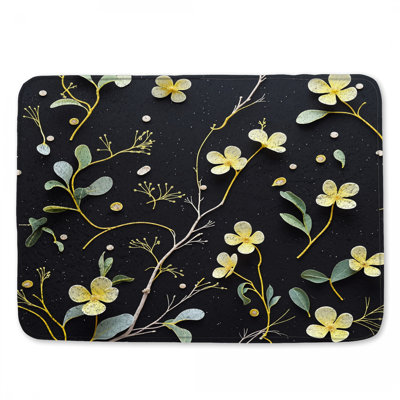 Floral Bath Mat Scandinavian Bathroom Decor