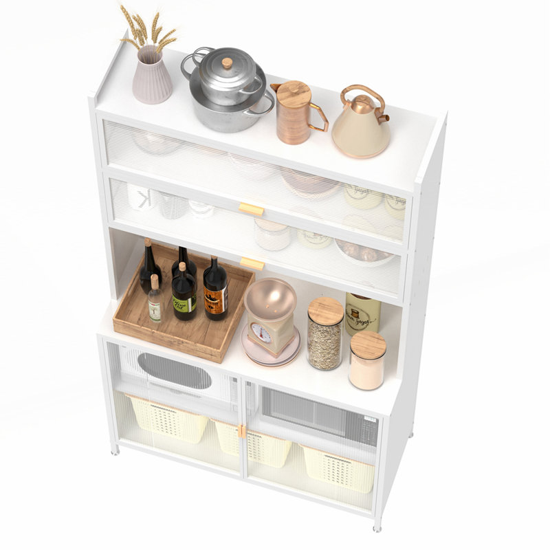 Armoire de rangement spacieuse en acier à 6 niveaux avec tablettes réglables et porte rabattable Quick-View pour une organisation polyvalente