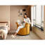 Fauteuil rotatif orange à 360 degrés avec revêtement doux et pieds en métal doré pour fauteuil de petite chambre pivotant décoratif-1567778117