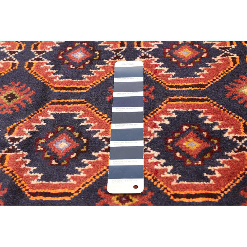 Tapis rouge en laine nouée à la main de conception unique 3 pi 2 po x 5 pi 9 po One Age of a Kind Kind