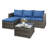  3 Piece Outdoor Sectional Patio Sofa, All-Weather Wicker Rattan Outdoor Furniture Set With Glass Table And Cushions-606224816-606224818