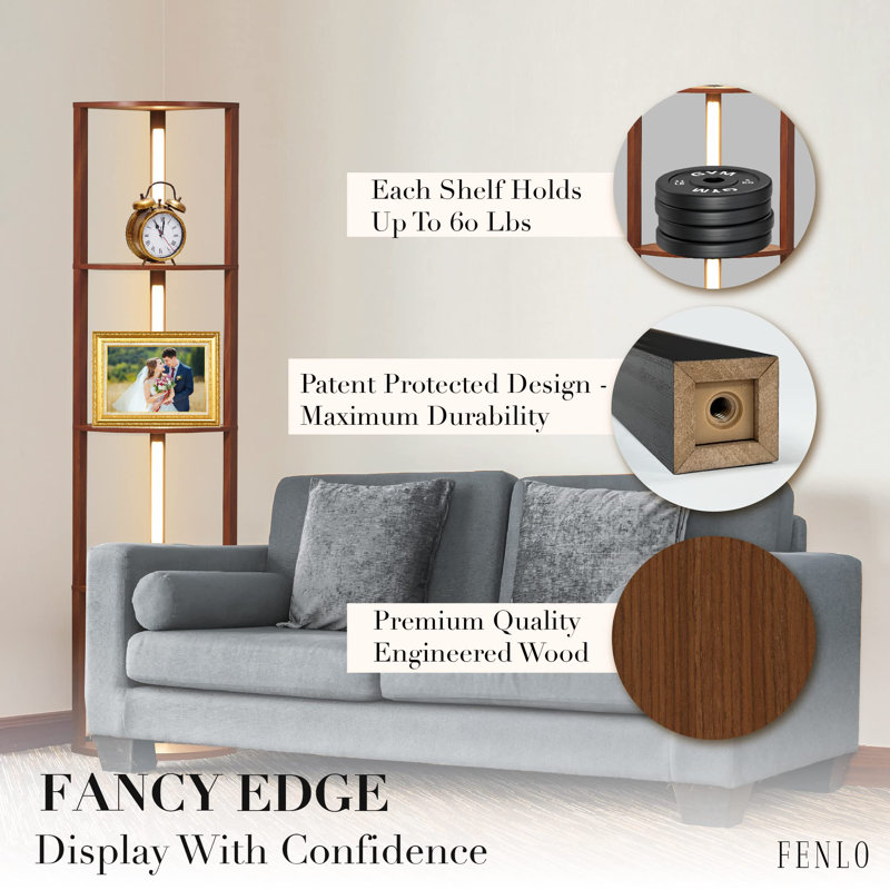 Maxsim Corner Bookcase, Walnut