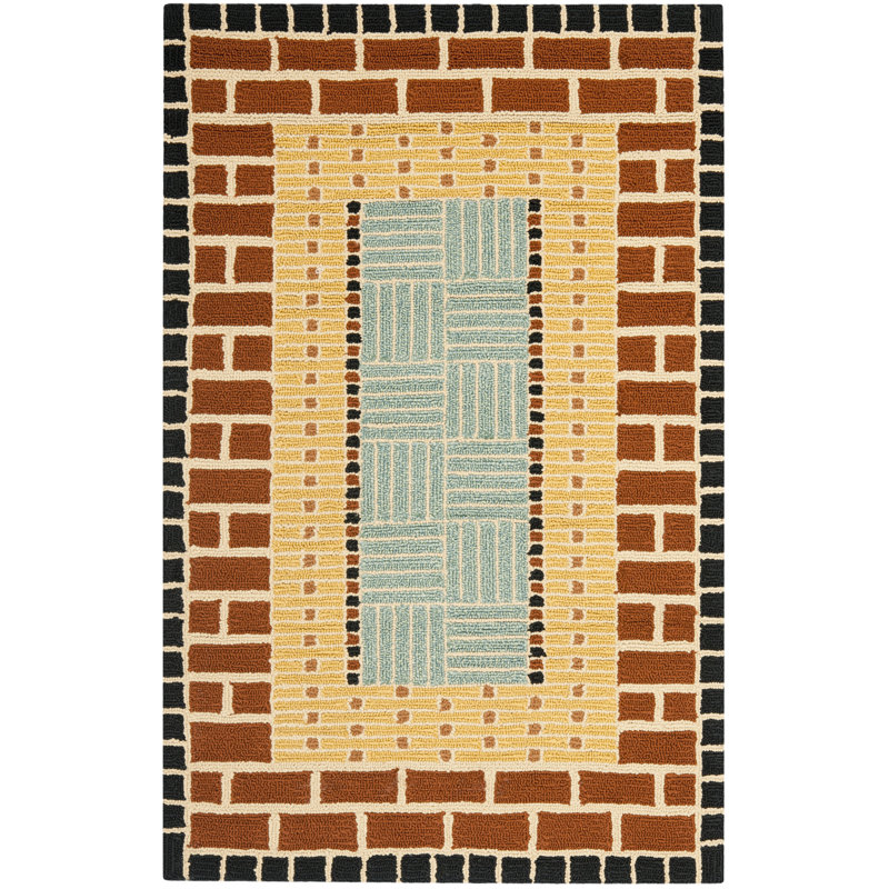 Bowden Hand Hooked Performance Geometric Rug, Rectangle 5' x 8'