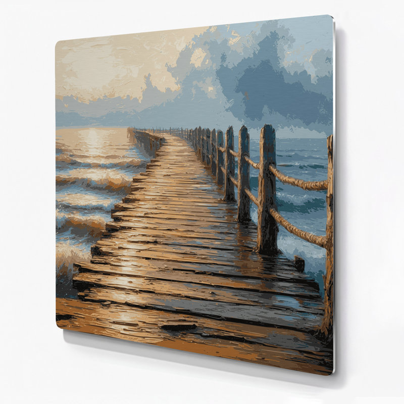 Art mural en métal Nautical Boardwalks, H 32 po x l 32 po