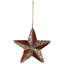 Beaded And Sequined 5-Point Star Christmas Ornament - 6" - Red