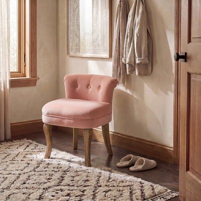 Jonna Tufted Vanity Chair with Solid Wood Legs