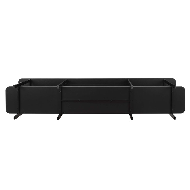 Celine 70.86" Modern Sideboard with 3 Shelves, Black