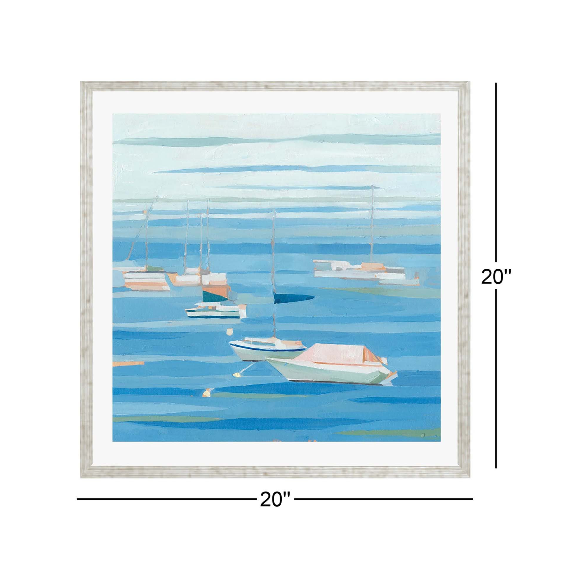 Summer Regatta I by Emma Scarvey, 20"H x 20"W, Pattern Silver