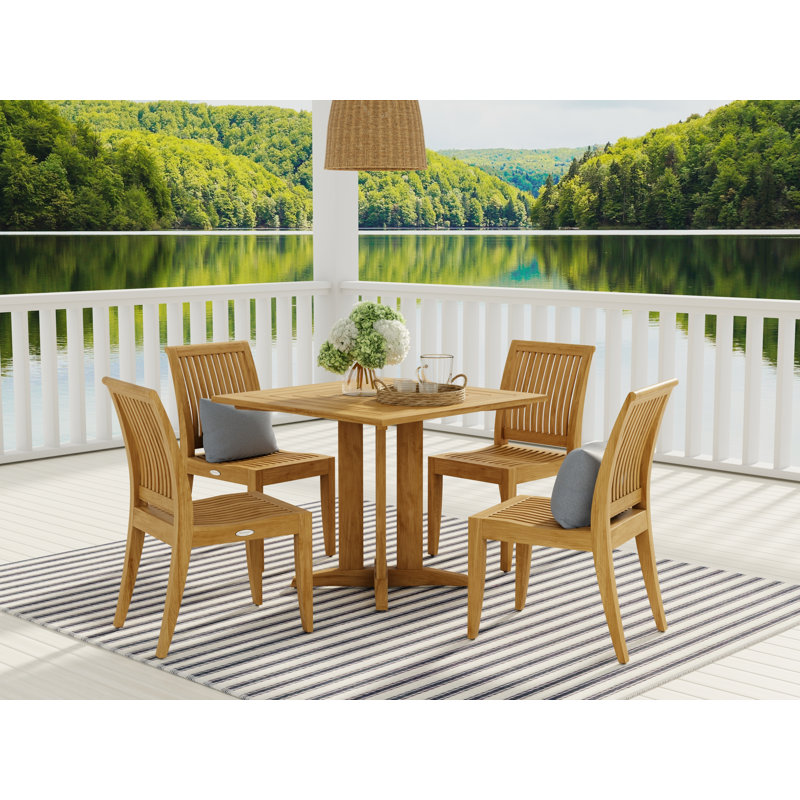 Outdoor 5 - Piece Teak Dining Set