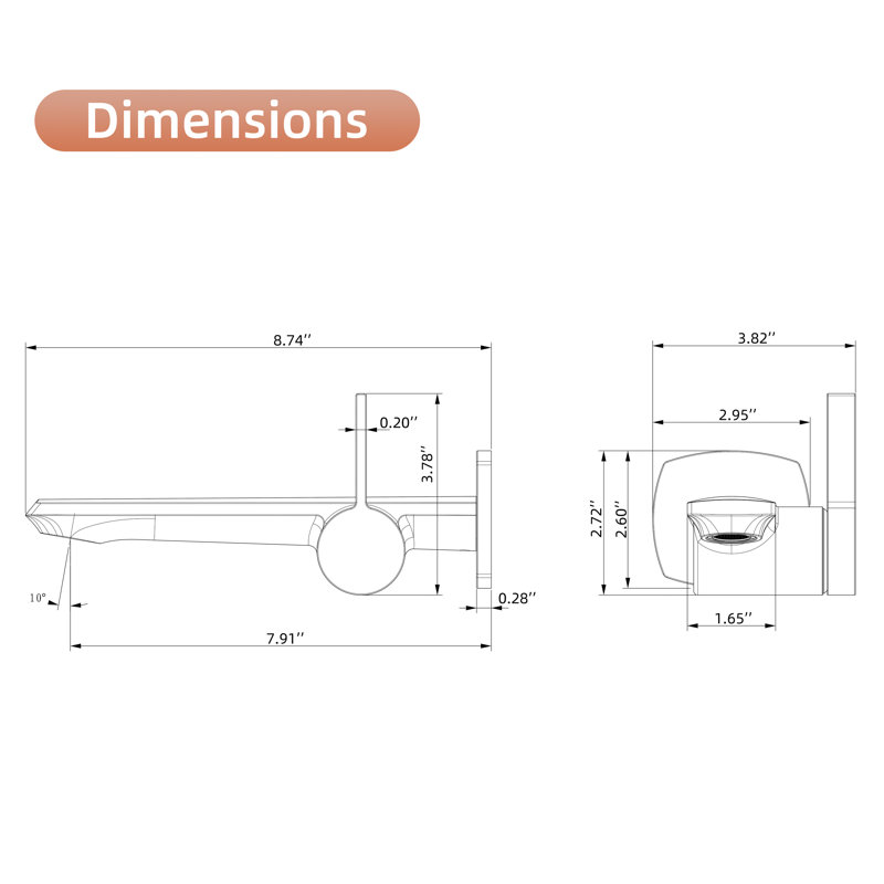 Concealed Wall-Mounted Basin Tap Valve Knob Single Hole Bathroom Faucet Handle For Vanity Sink, Rose Gold