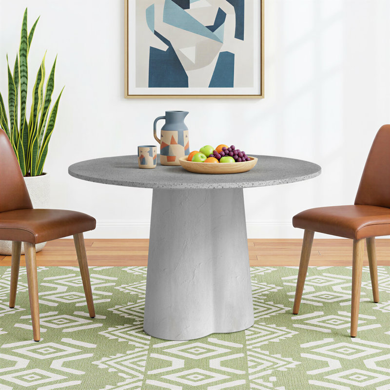 Hoa Round Dining Table, Gray