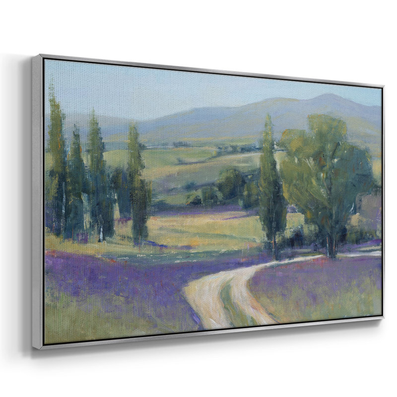 Lavande Meadow II, Flotteur argenté encadré sur toile, H 17 po x l 25 po x P 2 po