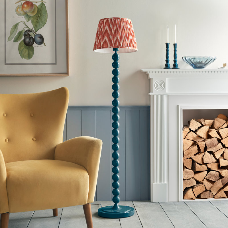 Higgledy 153.2cm Traditional Floor Lamp, Blue, Orange/White