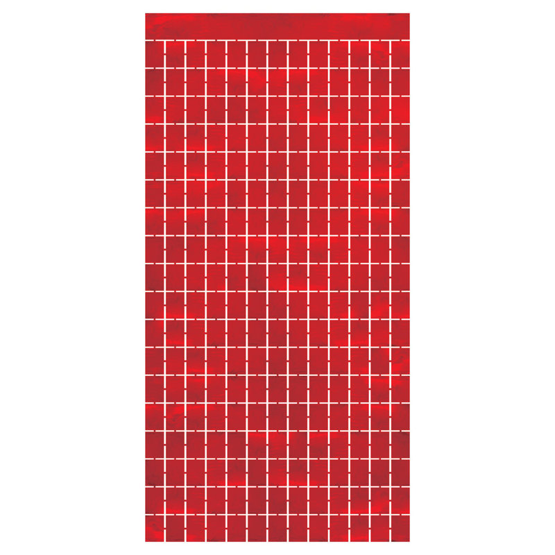 Rideau carré métallique, Rouge