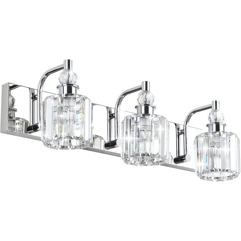 Luminaires de salle de bain en cristal 3 lumières de salle de bain modernes en cristal sur miroir