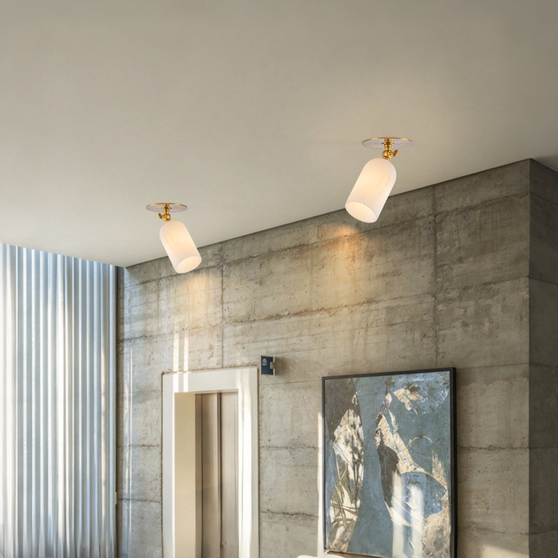 Alabaster Cylinder Flush Mount Spotlight