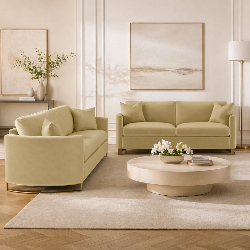 Whittier Camel 2-piece Upholstered Sofa Set