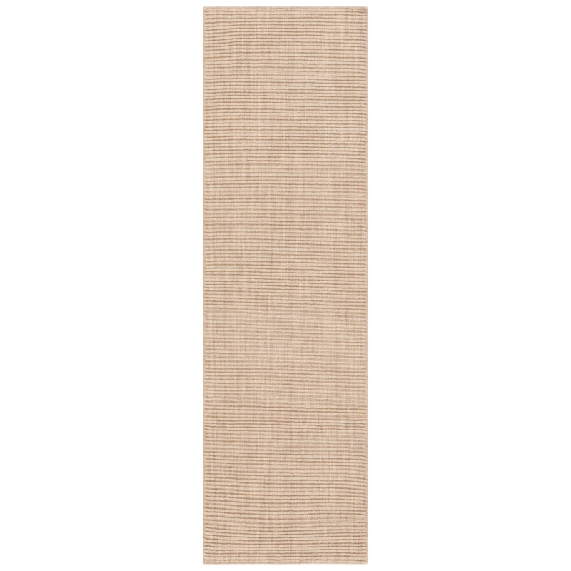 Brierly Hand Loomed Wool/Cotton Striped Rug in Beige, Runner 2'3" x 8'