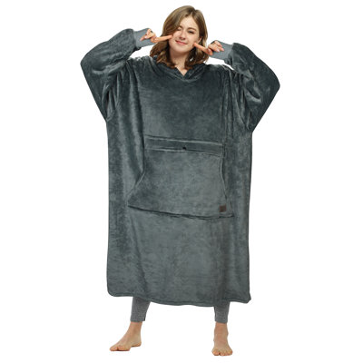 Catalonia Full Body Oversized Hoodie Sweatshirt, Extra Long Wearable Pullover with Front Pocket